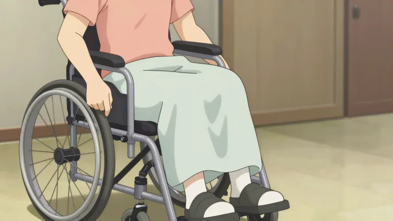 Visual representation of "paraplegic" - A person who has lost the ability to move their legs and lower part of their body, usually due to a spinal cord injury.