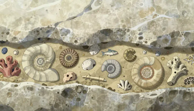 Visual representation of "fossiliferous" - Describing rock or sediment that contains fossils.