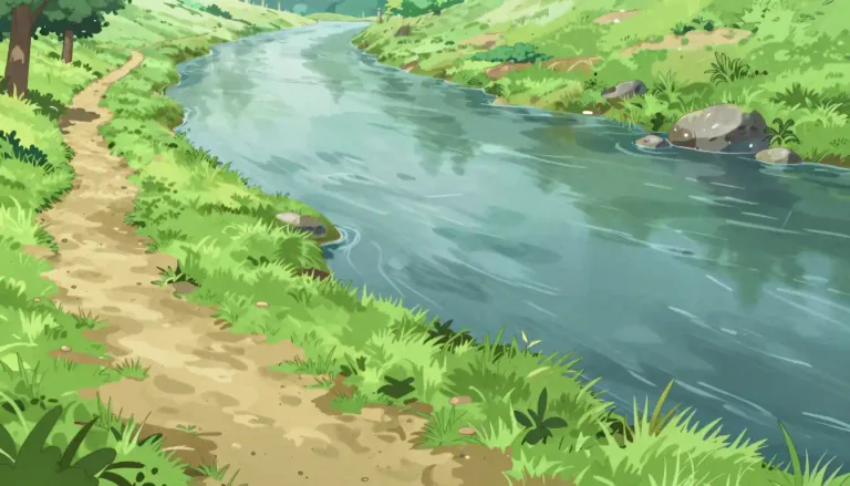 Visual representation of "riverside" - The land next to a river