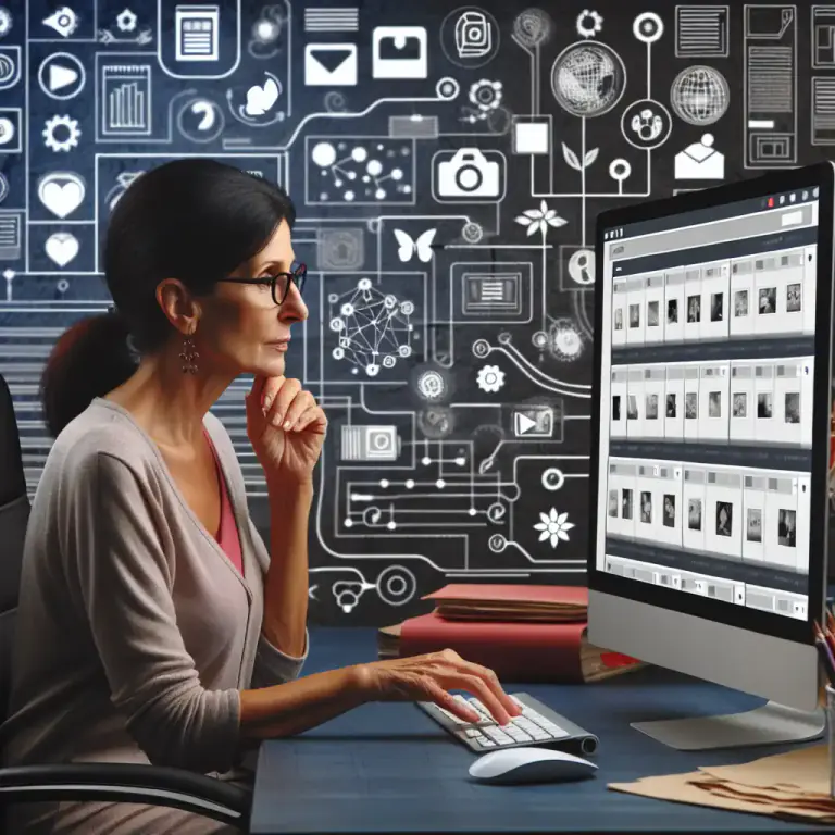 Visual representation of "curator" - A person who selects content for presentation, as on a website