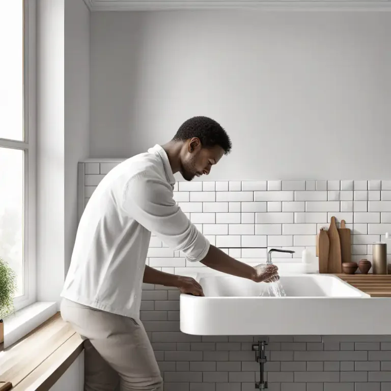 Visual representation of "sink" - a bowl that is fixed to the wall in a kitchen or bathroom in which you wash dishes or your hands etc
