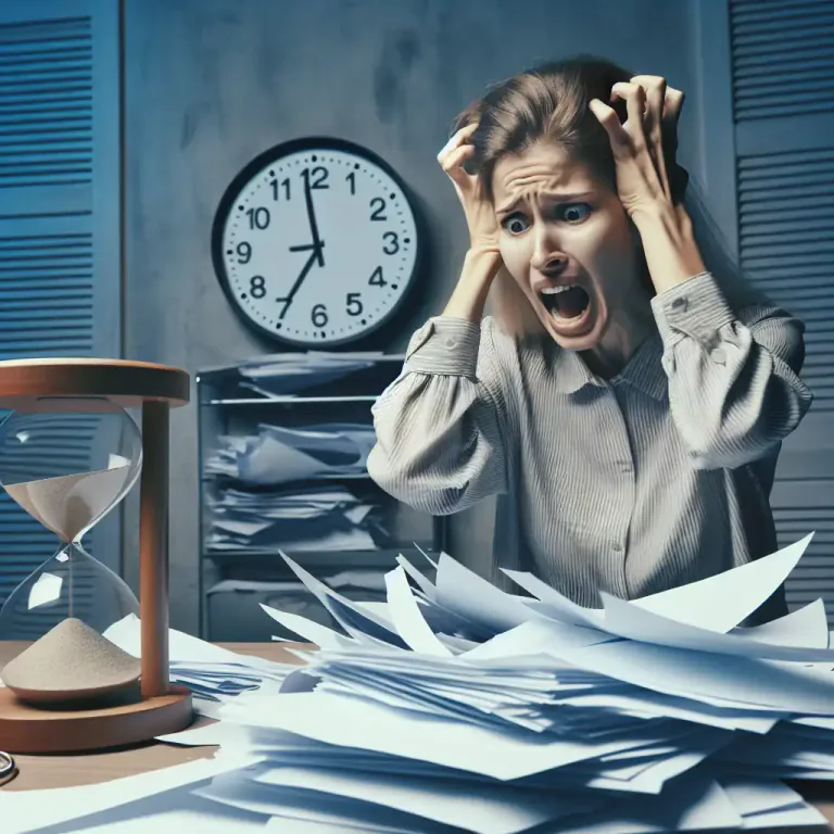 Visual representation of "frantically" - Done in a chaotic or disordered manner