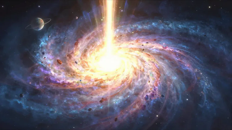 Visual representation of "cosmological" - Related to the science that studies the origin and development of the universe