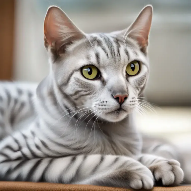 Visual representation of "egyptian" - A breed of domestic cat, known as an Egyptian Mau.