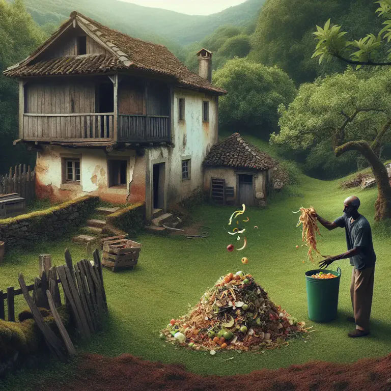 Visual representation of "midden" - An area where waste is dumped in an old-fashioned household or farm.
