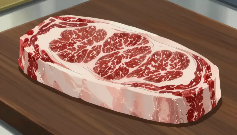 Visual representation of "marbling" - The pattern of irregular lines or streaks of fat in a piece of meat.