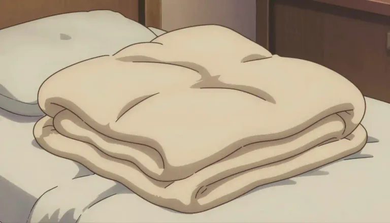 Visual representation of "blankie" - A small blanket, usually made of soft material that provides comfort.