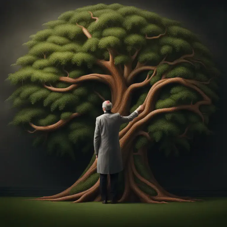 Visual representation of "at the hands of somebody" - Being taken care of or guided by someone