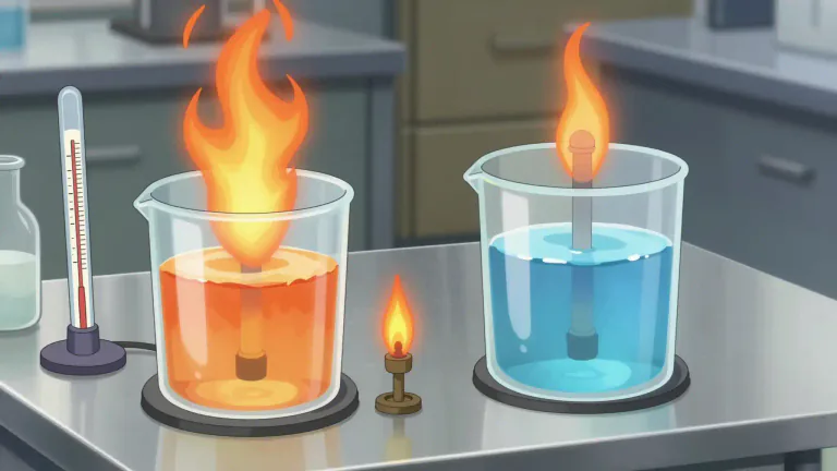 Visual representation of "flashpoint" - The temperature at which a substance ignites or catches fire.