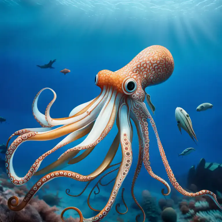 Visual representation of "sepia" - A type of squid found in many parts of the world ocean.
