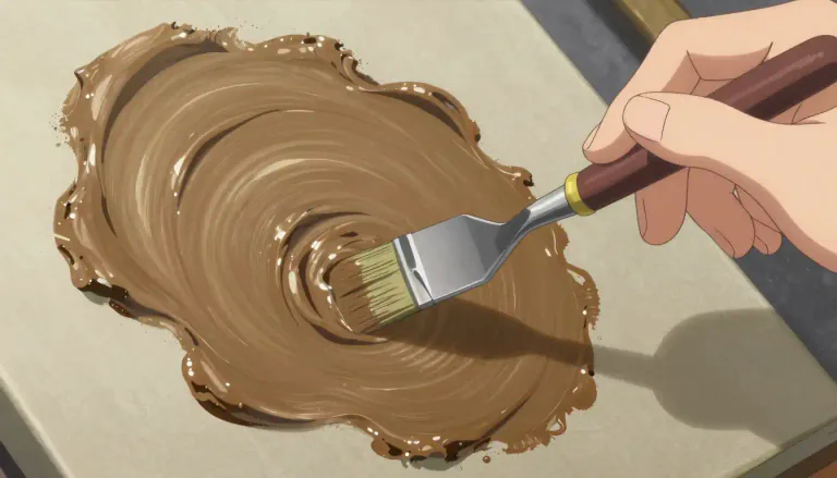 Visual representation of "impasto" - A painting technique where paint is laid on a canvas in very thick layers so you can see brush or knife marks.