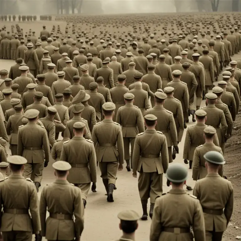 Visual representation of "manpower" - The power in terms of people available for military service