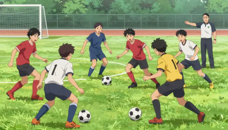 Visual representation of "scrimmage" - A part of sports training where teams practice real encounters in a game.