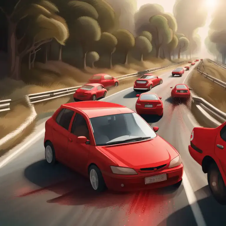 Visual representation of "cut up" - To drive a vehicle recklessly or aggressively, especially by cutting across another vehicle's path