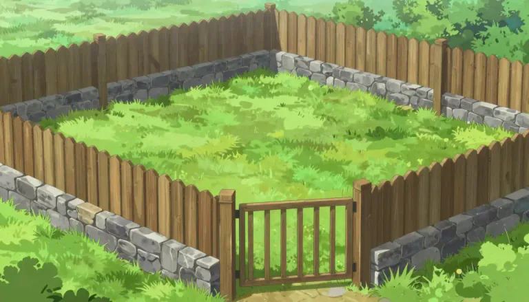 Visual representation of "enclosure" - An area that is surrounded by a fence or wall