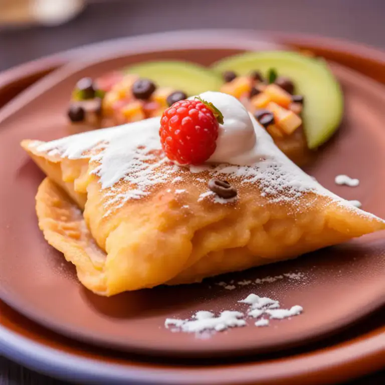 Visual representation of "burro" - A dessert made from a tortilla, filled with sweet ingredients, and then deep fried.