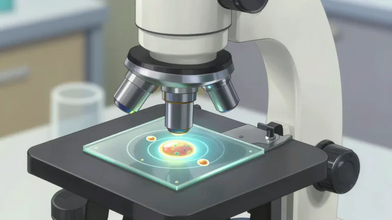 Visual representation of "microscope" - A tool used to see very small things by making them appear bigger