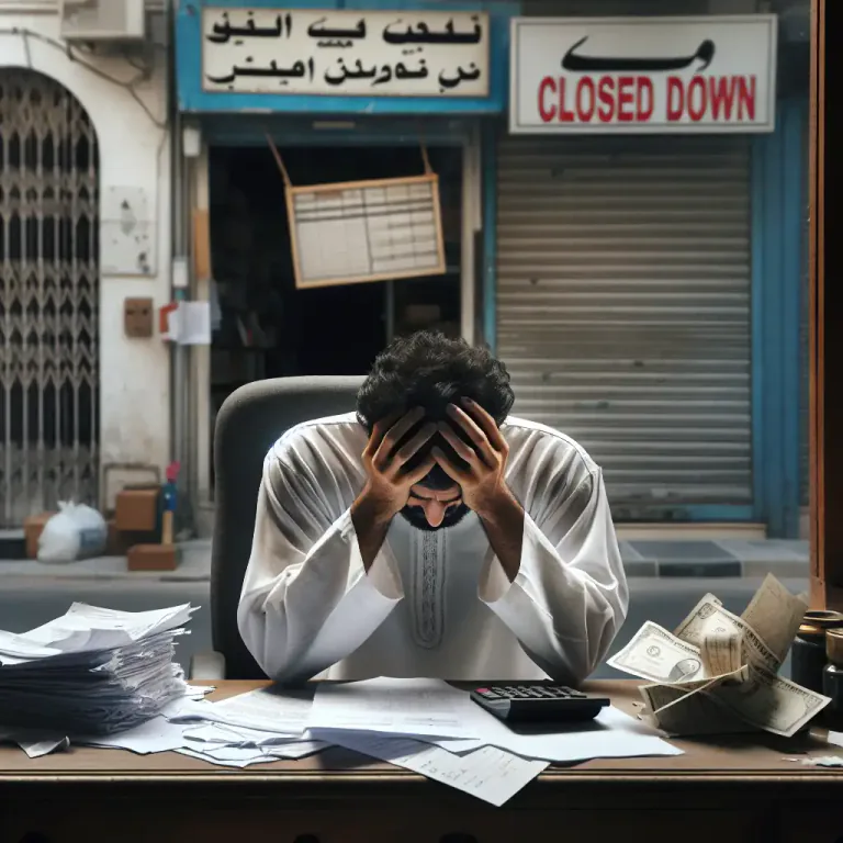 Visual representation of "bankrupt" - A person who is officially declared unable to pay their debts.