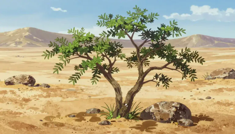 Visual representation of "mesquite" - A type of small tree or shrub that grows in hot regions especially in the southwestern U.S. and Mexico