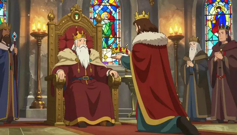 Visual representation of "kingship" - The status, office, or capacity of a king
