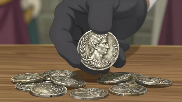 Visual representation of "sesterce" - A sesterce was an ancient Roman silver coin that was widely used in trade.