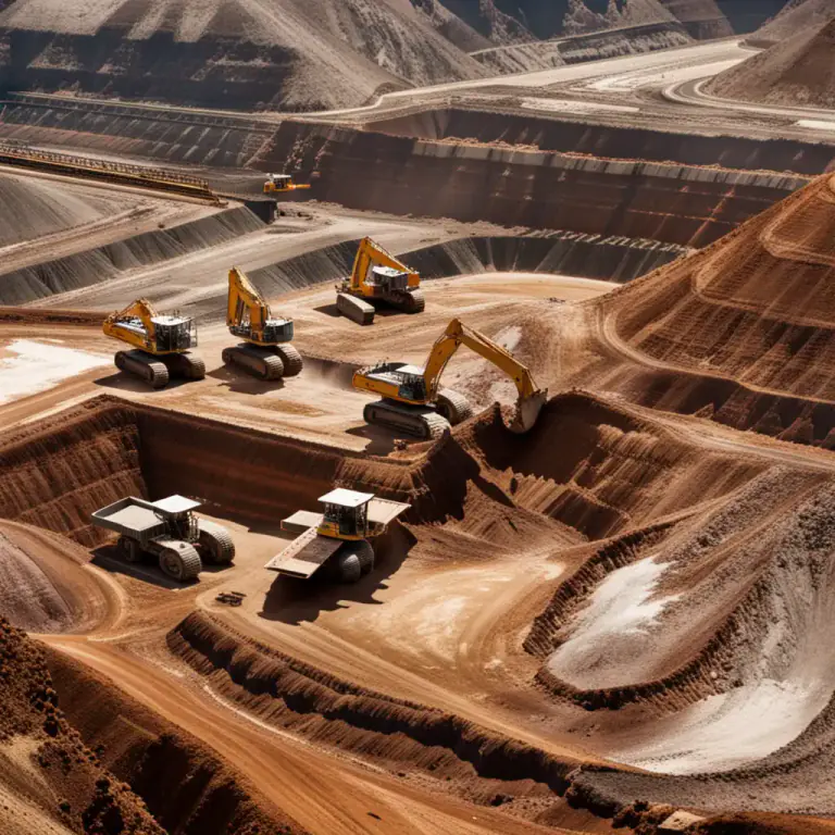 Visual representation of "mine" - To dig out minerals from the ground