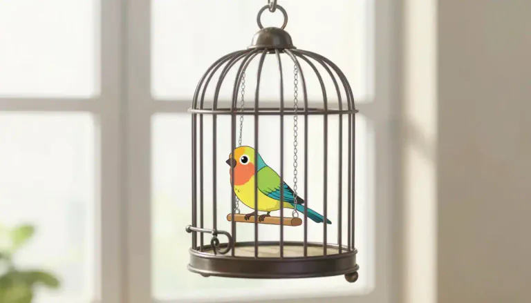 Visual representation of "birdcage" - A cage for keeping birds in