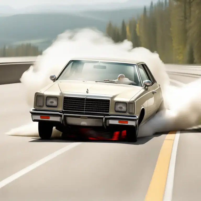Visual representation of "blowout" - An uncontrollable escape of air, fluid, or gas from vehicle tire or pipe.