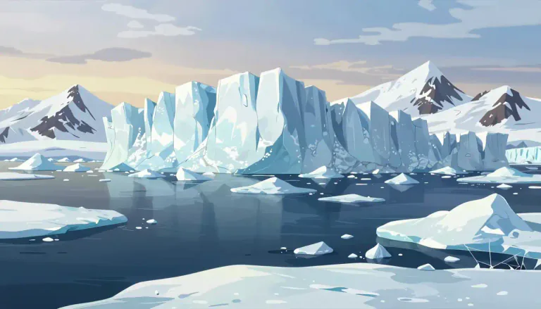 Visual representation of "cryosphere" - The cryosphere is the frozen water part of the Earth's system, which includes glaciers, ice caps, and sea ice.