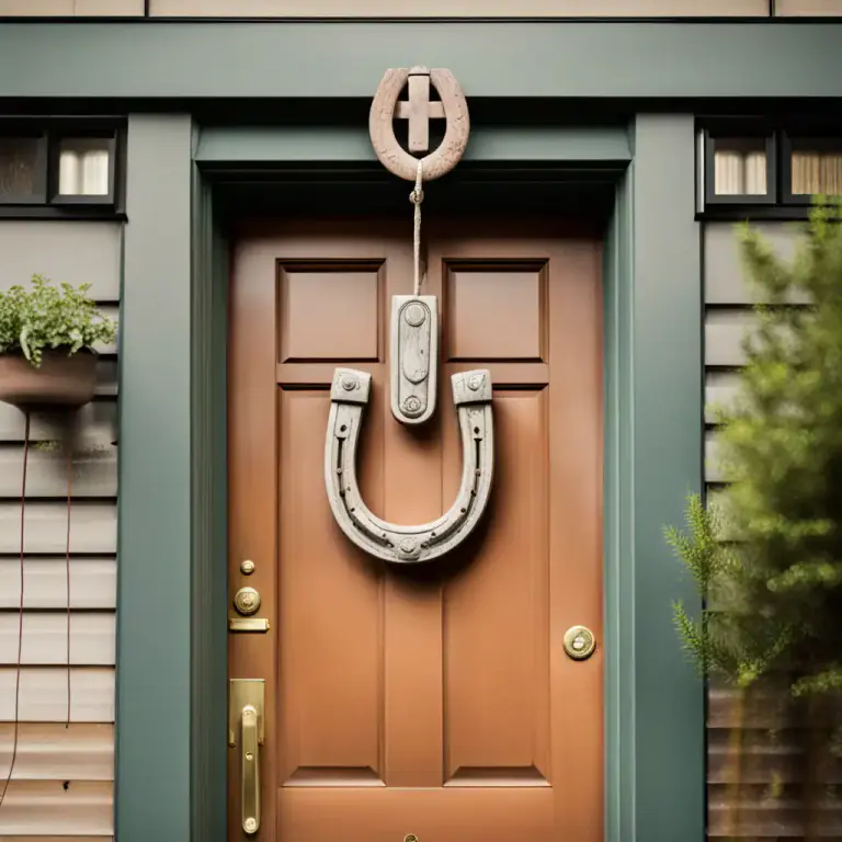 Visual representation of "horseshoe" - A symbol of good luck when hung over a door or wall, with the ends pointing upwards.