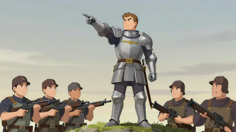 Visual representation of "command" - To give an order or instruction to someone.