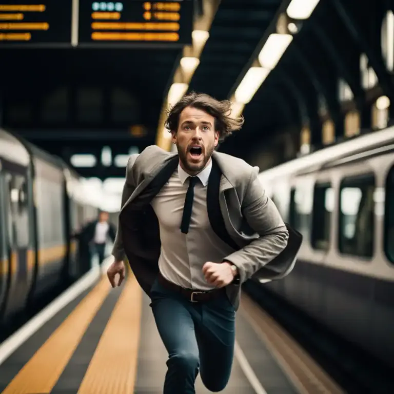 Visual representation of "in the nick of time" - Just in time, at the last possible moment