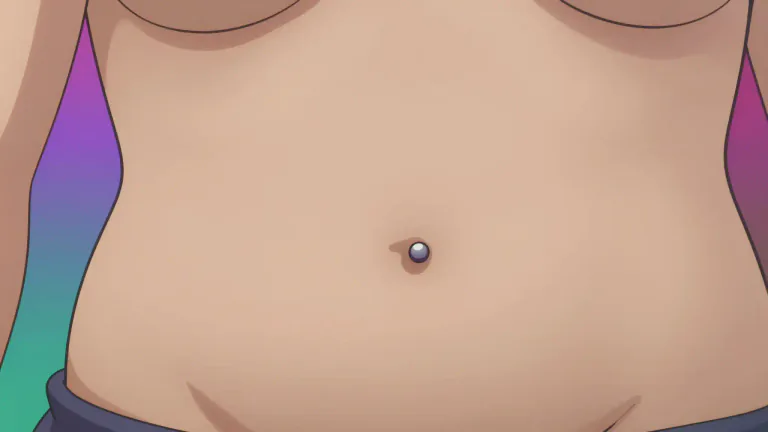 Visual representation of "umbilicus" - The belly button or naval on a person's body.