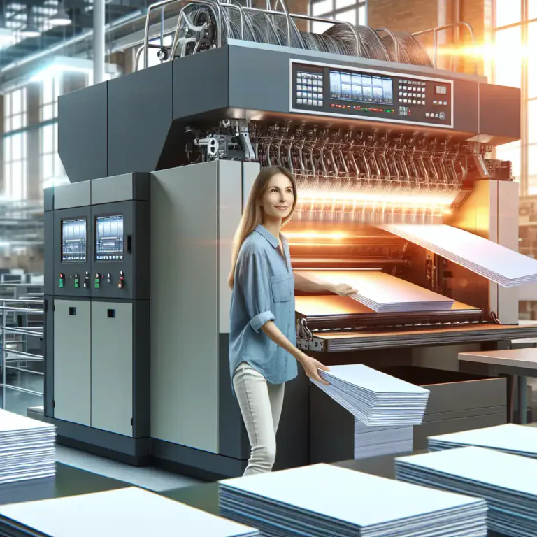 Visual representation of "printer" - A person whose job is to produce text and images on paper, especially in large quantities