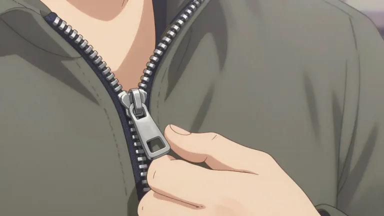 Visual representation of "zip" - A fastener used to close parts of clothes or bags