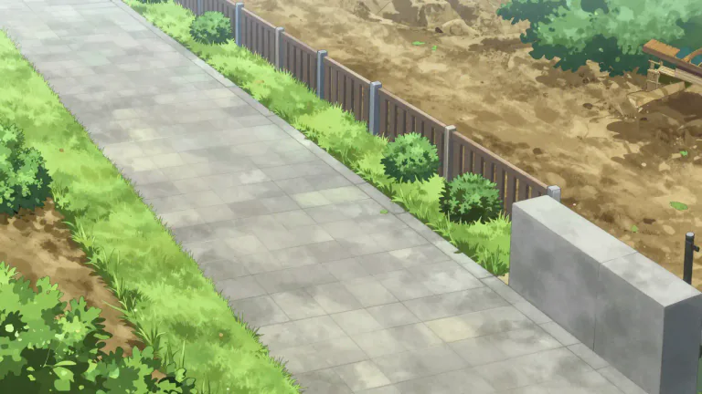 Visual representation of "dogleg" - In construction, a dogleg refers to a sharp change in direction of a path or boundary, which may affect landscaping or the layout of structures.