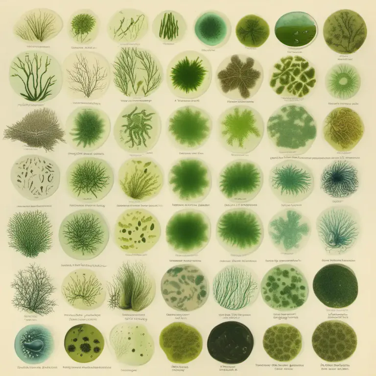 Visual representation of "algae" - Any of many small organisms that live almost everywhere in water and are often grouped together as 'plants'