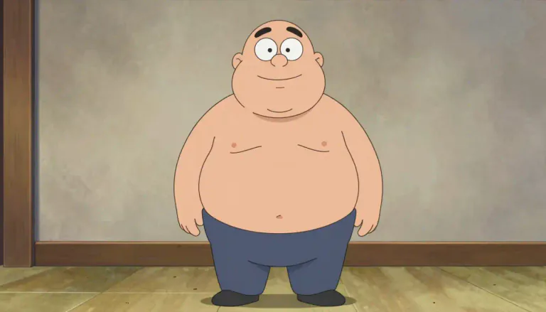 Visual representation of "fat" - Having a lot of extra flesh on the body