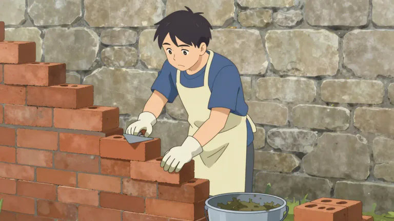 Visual representation of "mason" - A person who makes or works with stone or brick