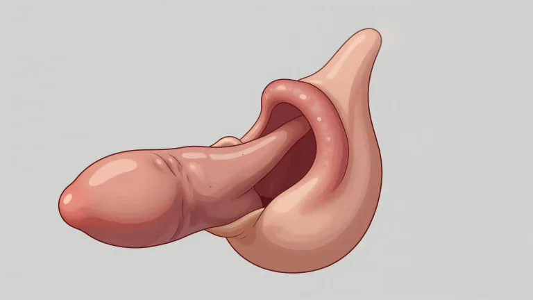 Visual representation of "prepuce" - The skin that covers the tip of an organ such as the penis or clitoris