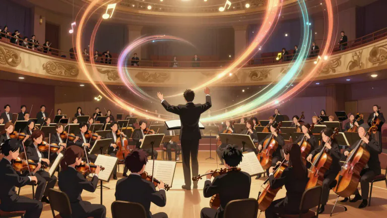 Visual representation of "coda" - The closing section of a musical composition.