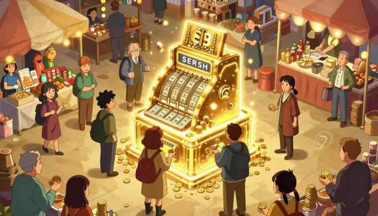 Visual representation of "commercialism" - The practice or attitude of making a lot of money through selling and buying goods and services