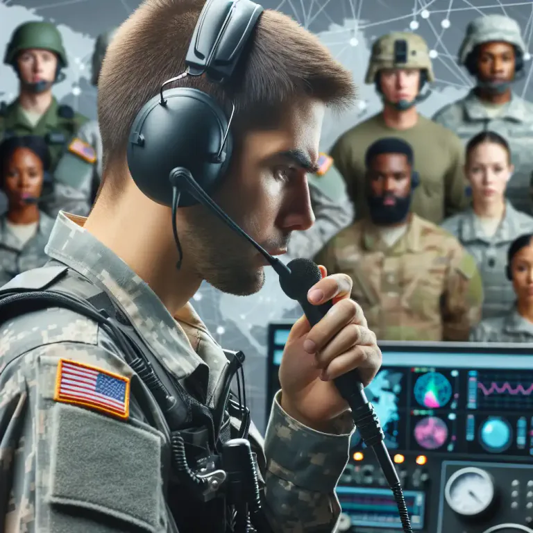 Visual representation of "liaison" - A person who helps in communicating and coordinating tasks between military units.