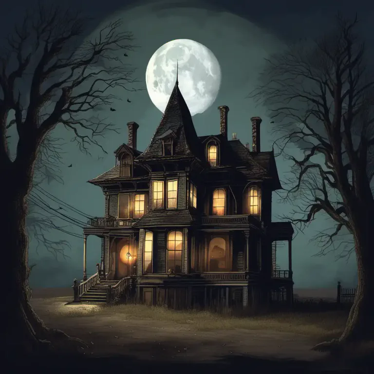 Visual representation of "things that go bump in the night" - Unexplained sounds heard at night, potentially frightening
