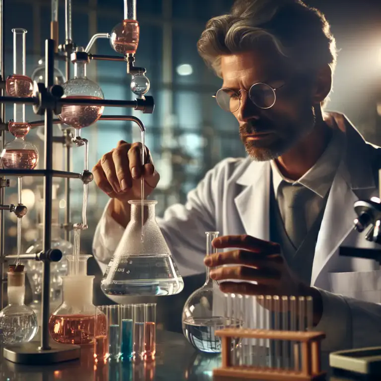 Visual representation of "rectification" - The action of purifying or refining a substance.