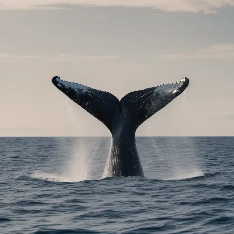 Visual representation of "fluke" - The tail of a whale, or a similar appendage in other animals