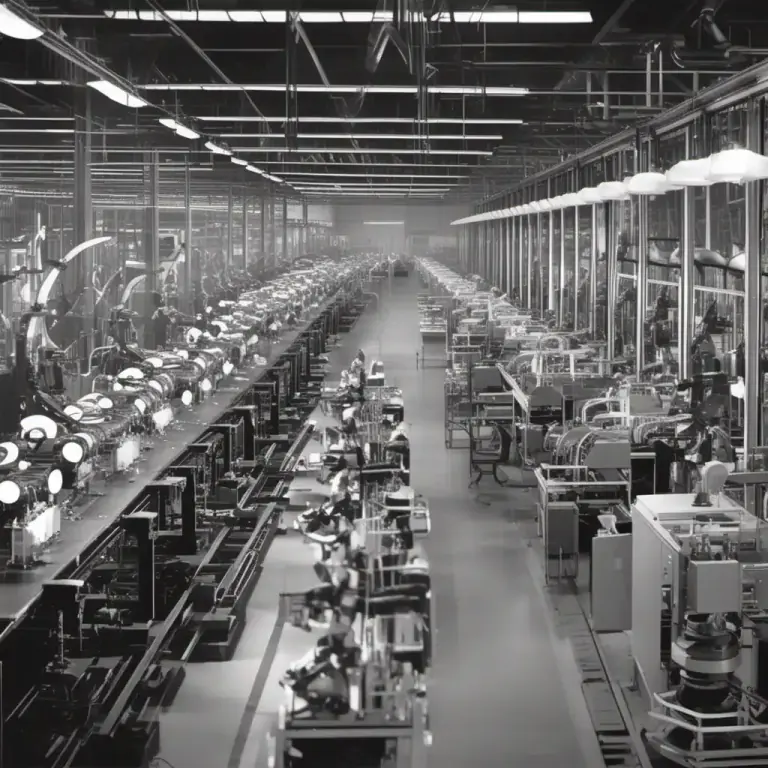 Visual representation of "industrialize" - To change from traditional or domestic methods to industrial methods.