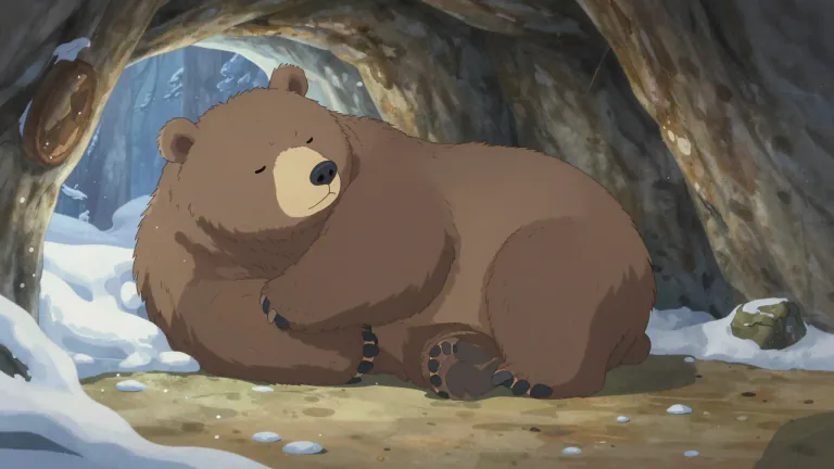 Visual representation of "hibernate" - To spend the winter sleeping or inactive
