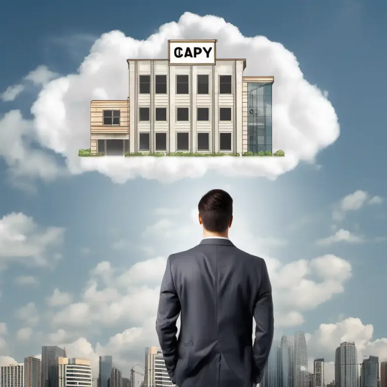 Visual representation of "pie in the sky" - A hope or plan that is unlikely to happen