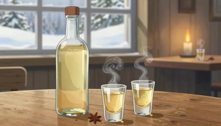 Visual representation of "aquavit" - A strong alcoholic drink, typically made with grain or potatoes, flavored with various herbs and spices, primarily caraway.